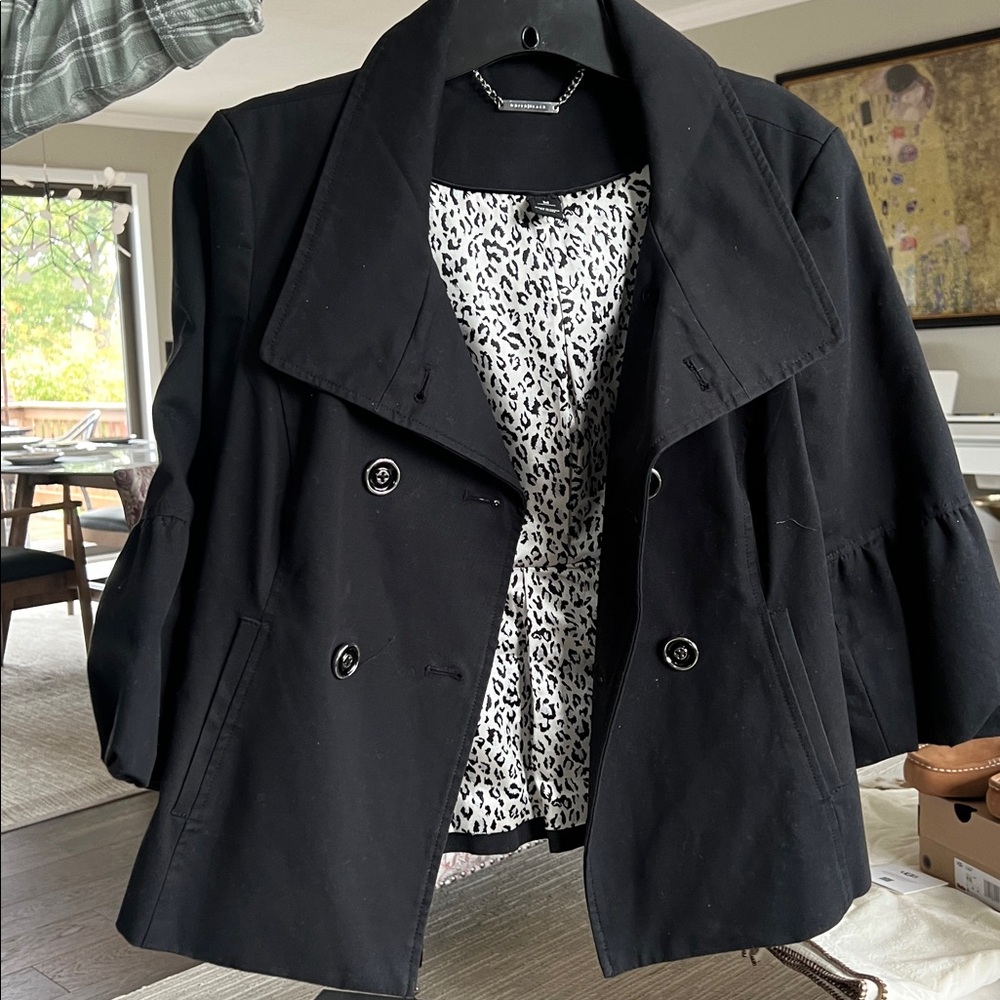 White House Black Market Black Double-Breasted Jacket